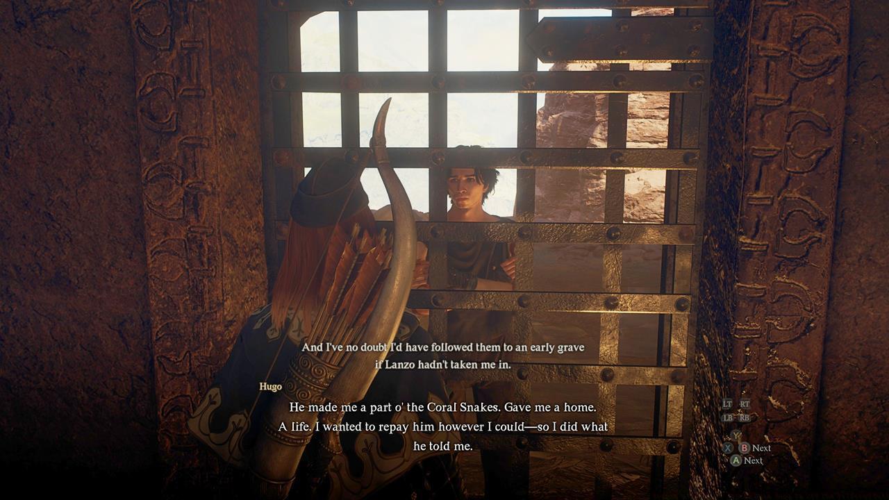 Off the Pilfered Path: Talk to Hugo in his cell and bribe the guard