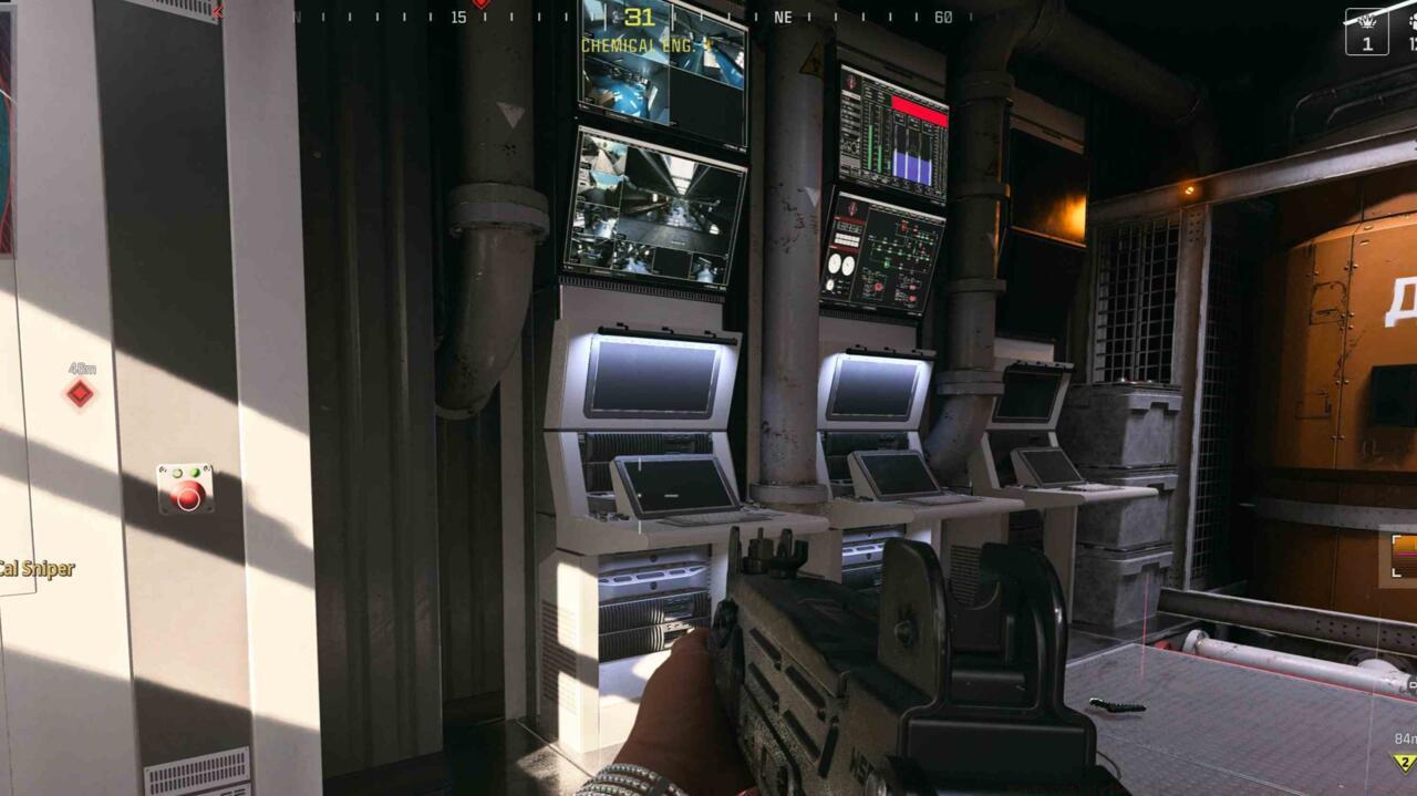 Chemical Engineering's water pressure red button is on the left