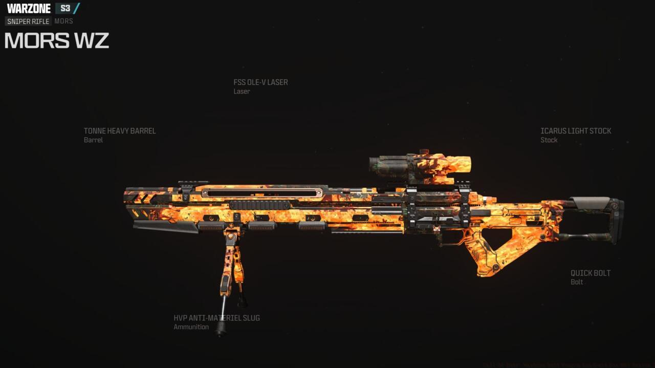 MORS sniper rifle with recommended attachments