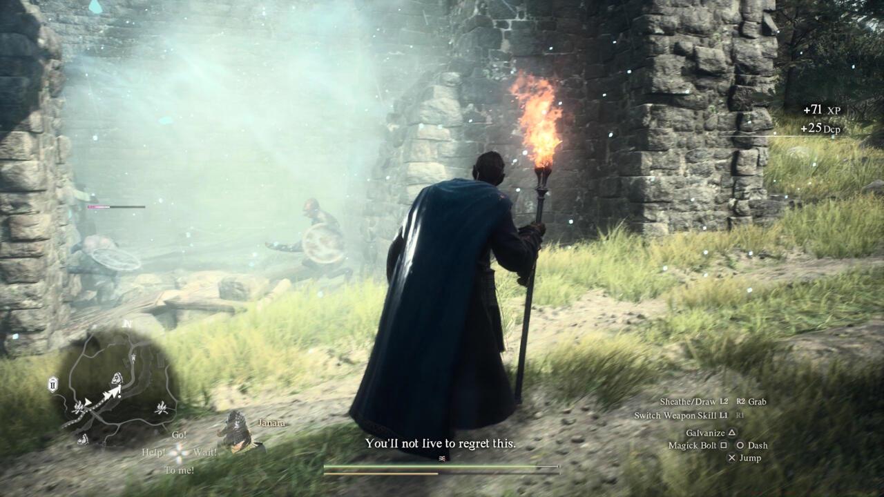 A blast of cold from your ice spells air keeps most foes from moving.