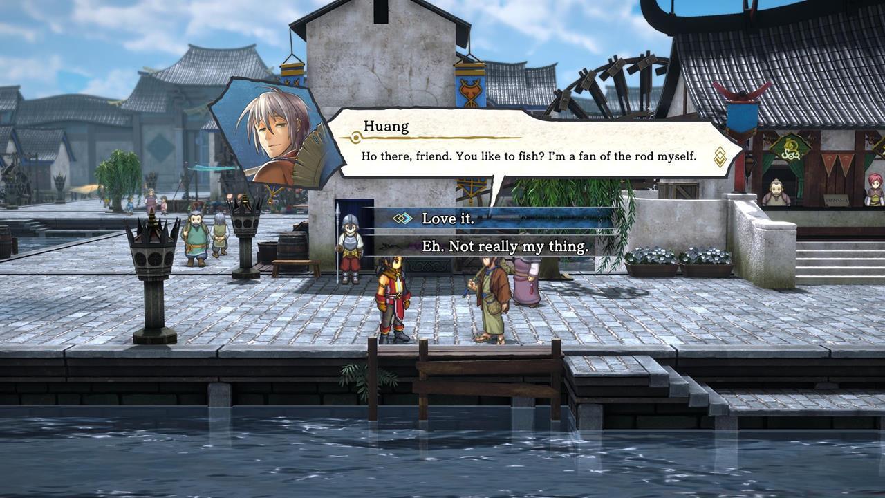 Chatting with Huang unlocks the fishing minigame.