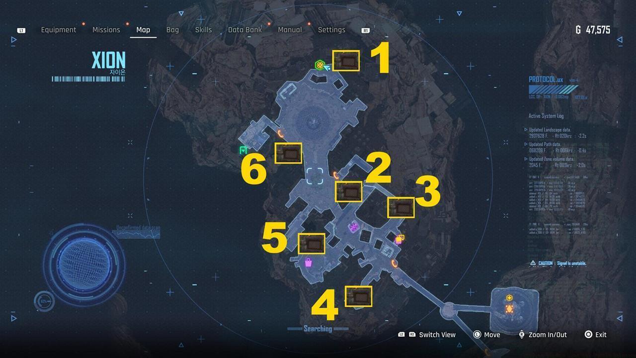 Terminal locations and map