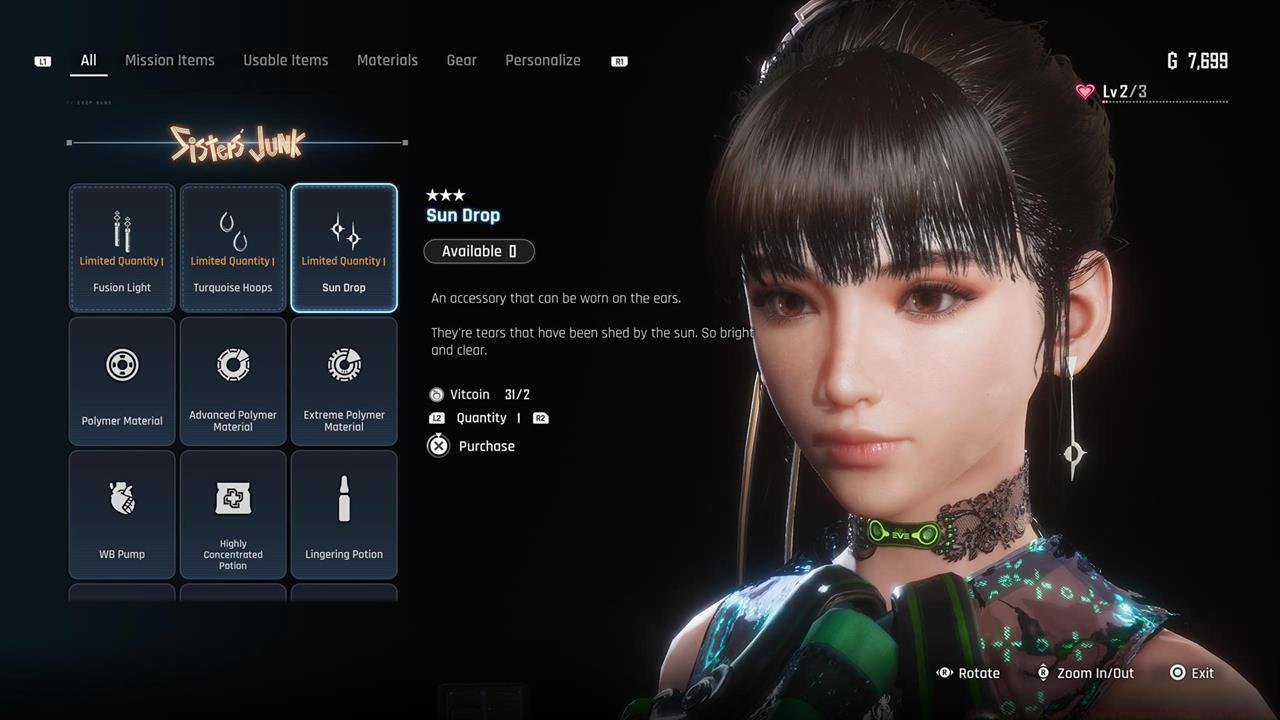 Buy vendor wares to increase affinity