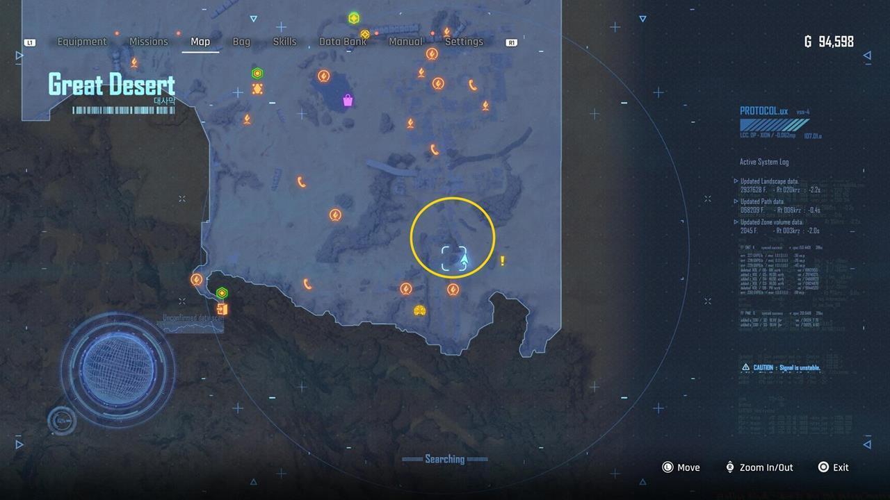 A map showing the location of the Precious Treasure objective and Blue Monsoon reward.