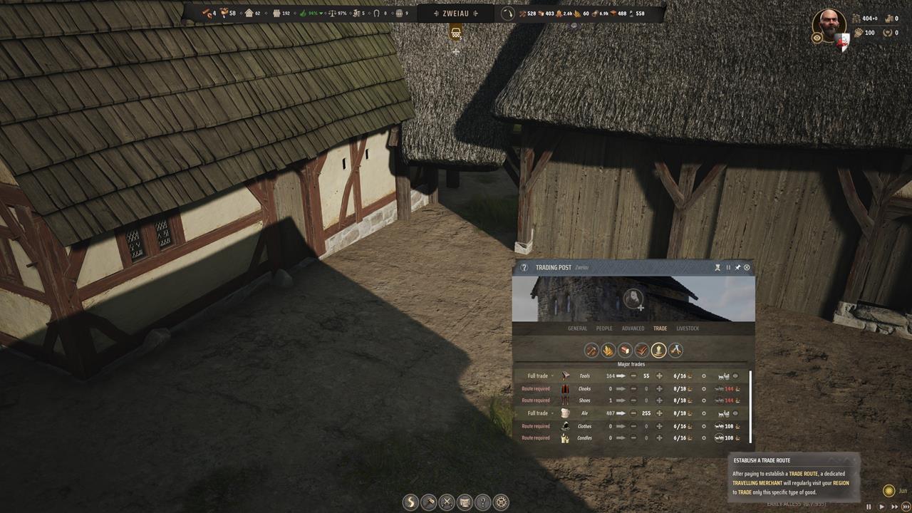 Use Trading Posts to establish trade routes for your valuable goods or when selling items in bulk. 