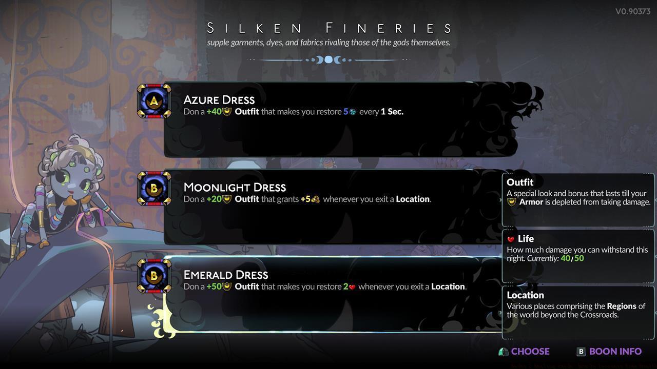 Arachne's armors and Emerald Dress