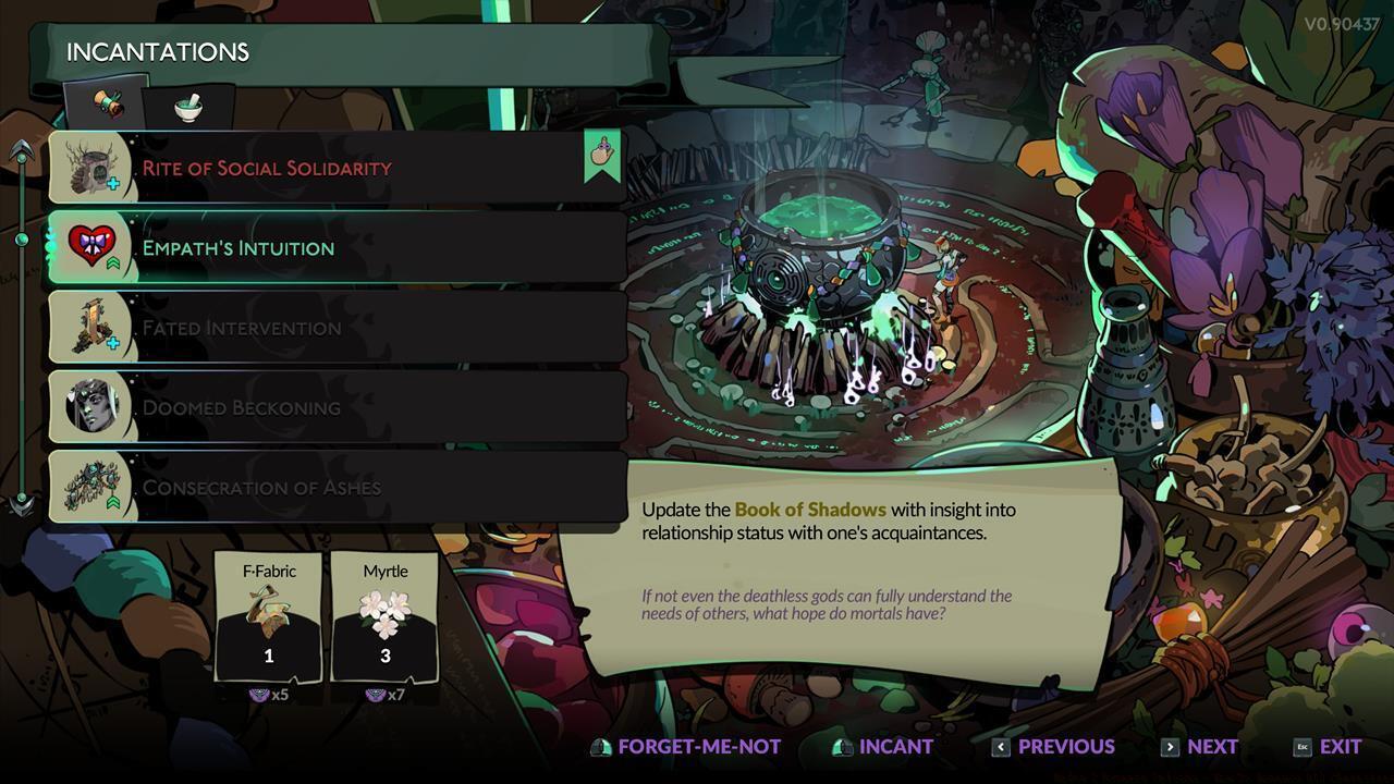 Unlocking the Book of Shadows via the Empath's Intuition Incantation