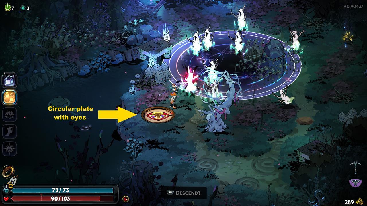 Look for the eerie-looking plate if you want to enter the Realm of Chaos.