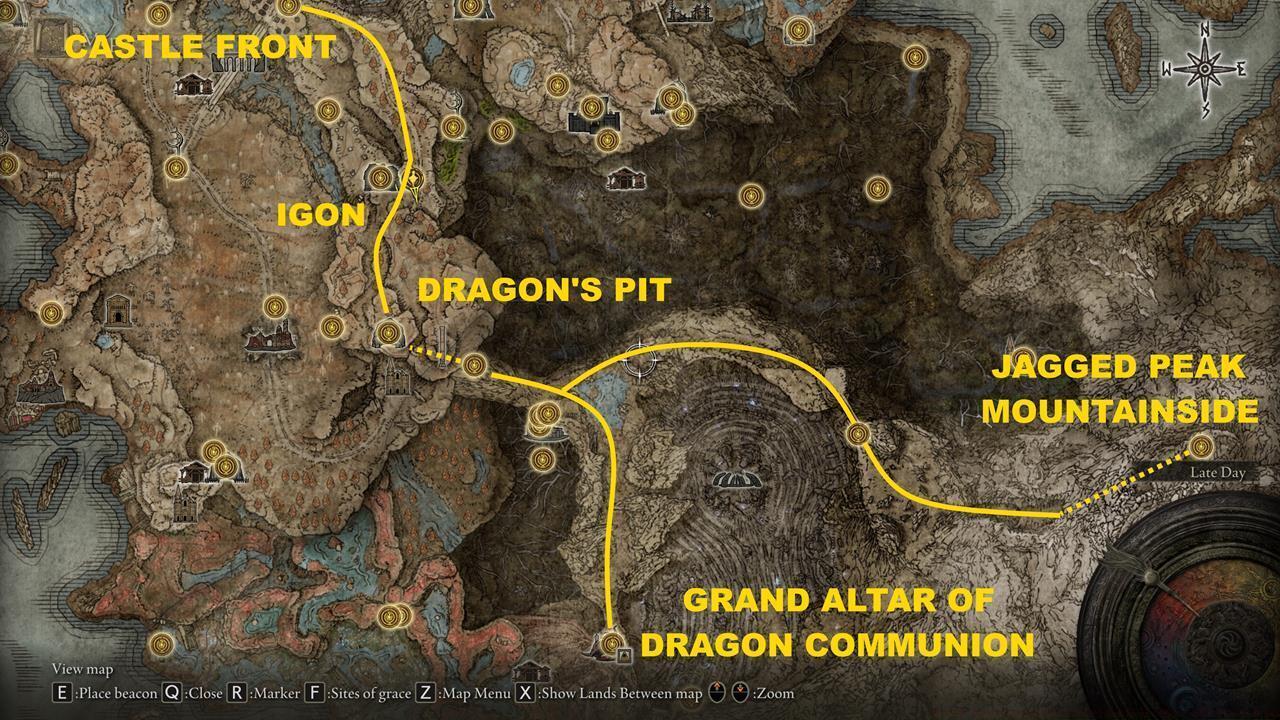 Map and directions to the Jagged Peak