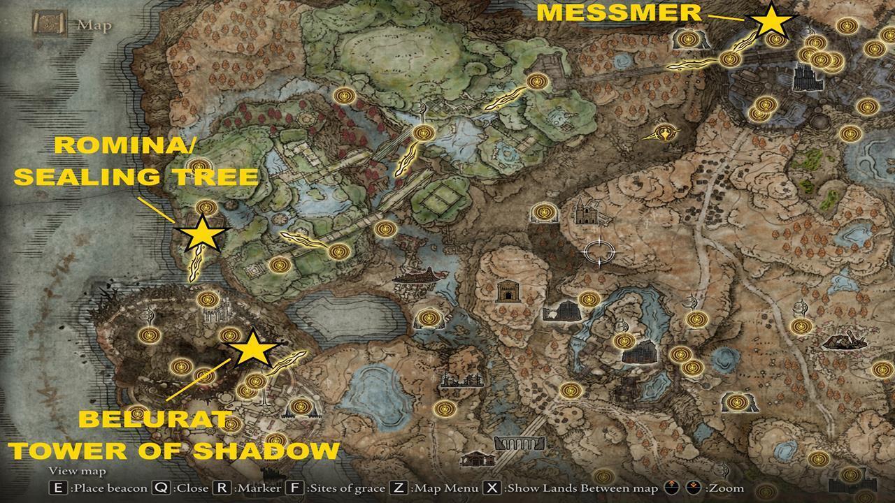 Map of objectives