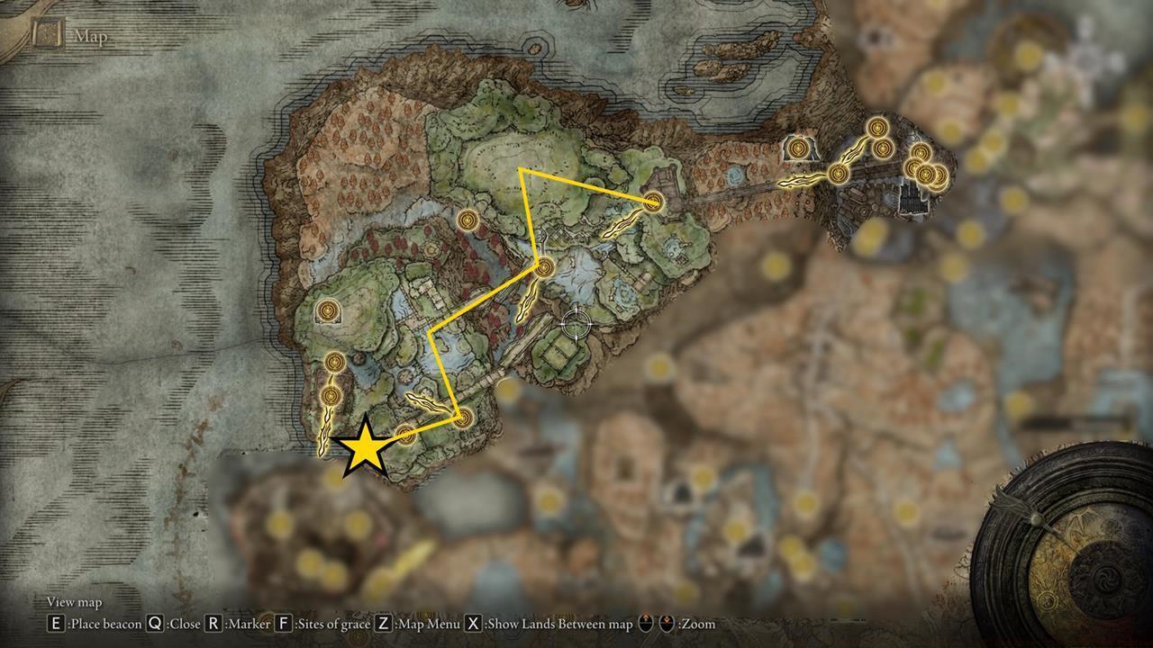 Ancient Ruins of Rauh map and directions to reach the Talisman of All Crucibles