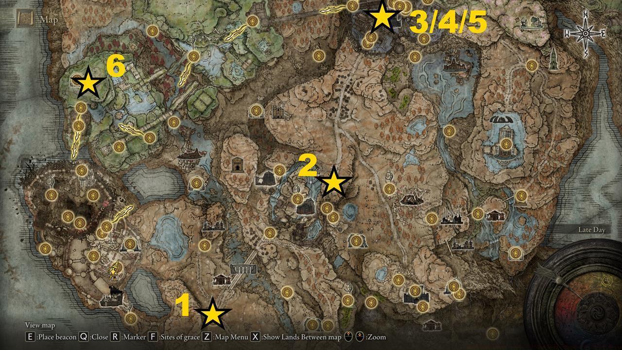 Map: Hornsent locations