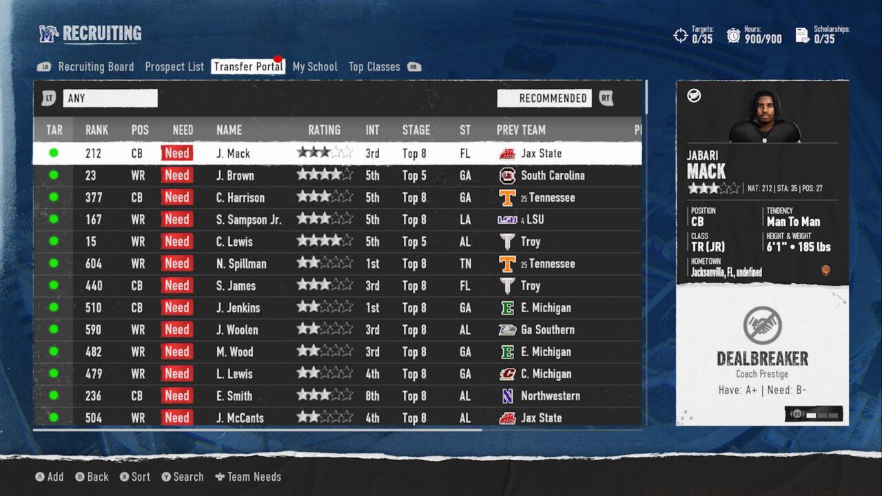 Transfer Portal & At Risk Transfers