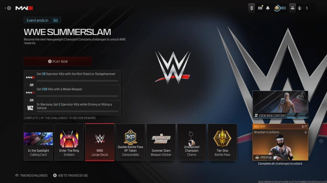 Large WWE decal placement