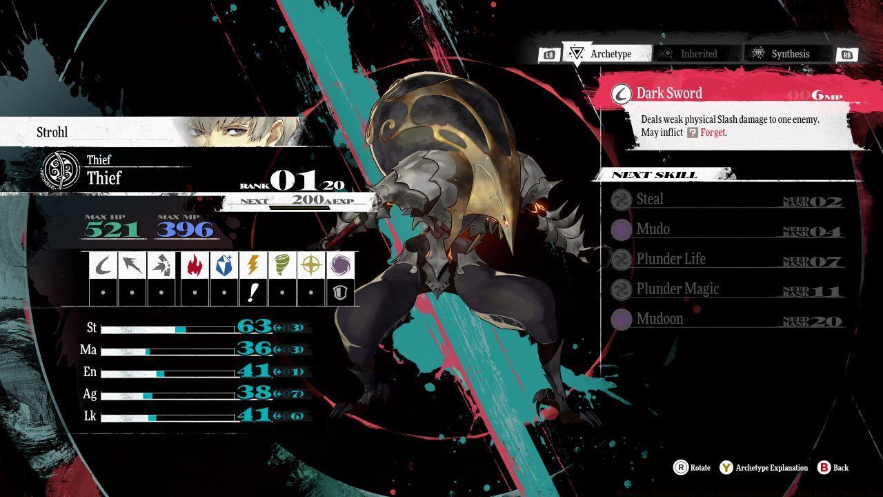 The Thief uses high agility to avoid damage.