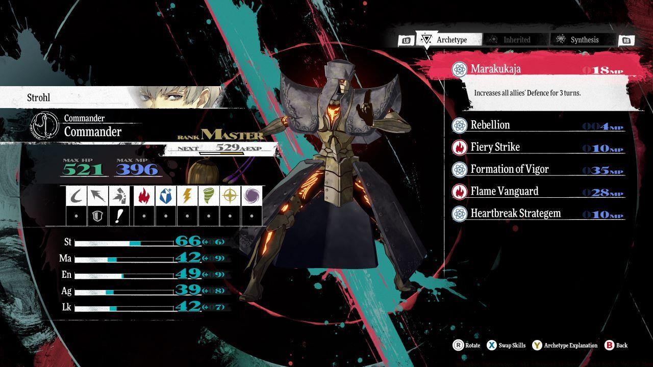 The Commander provides buffs to your other party members.