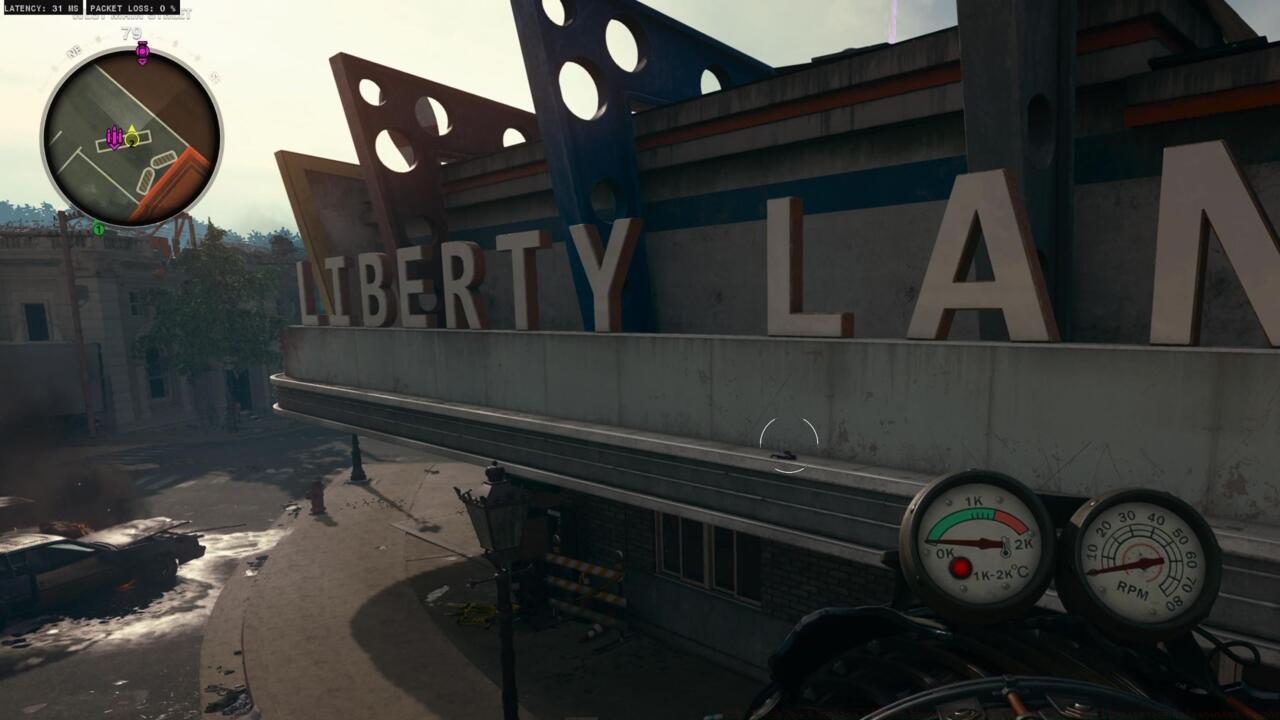 On top of the bowling alley