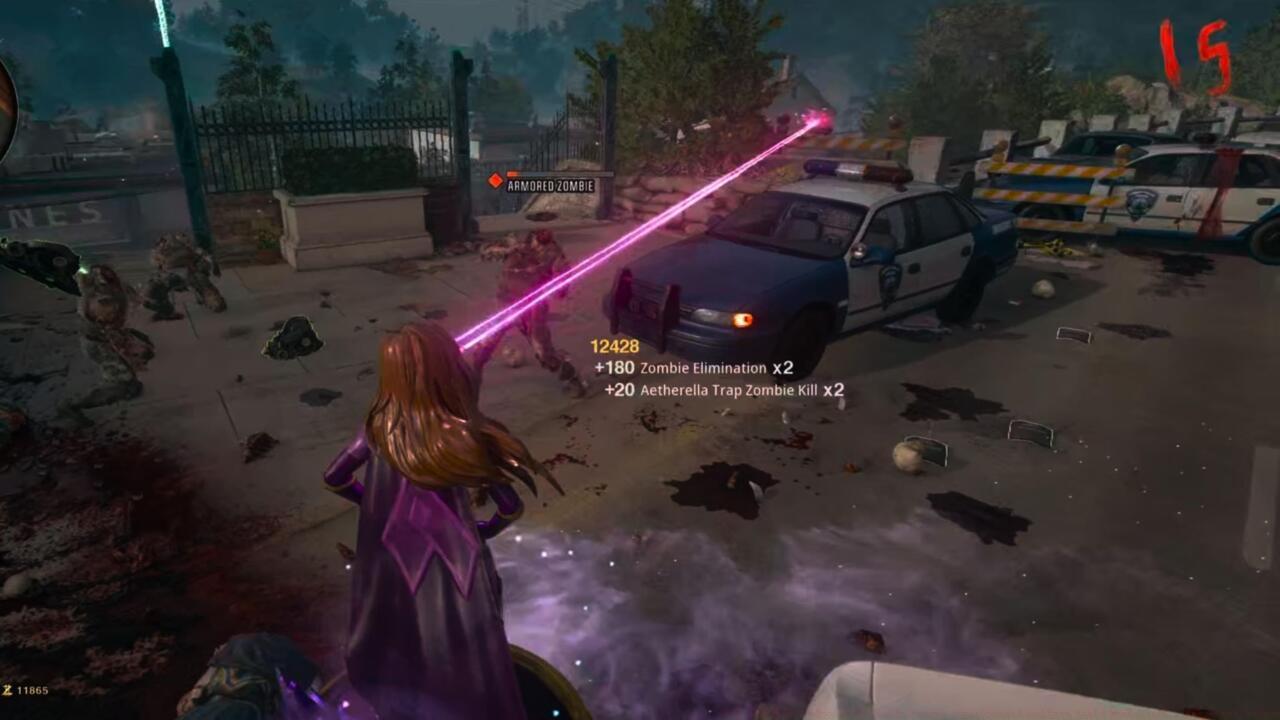 Blasting zombies as Aetherella