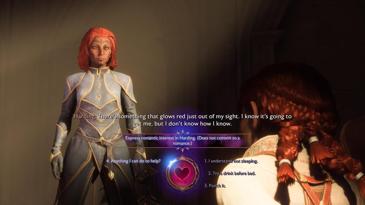 Expressing romantic interest or ending the romance arc