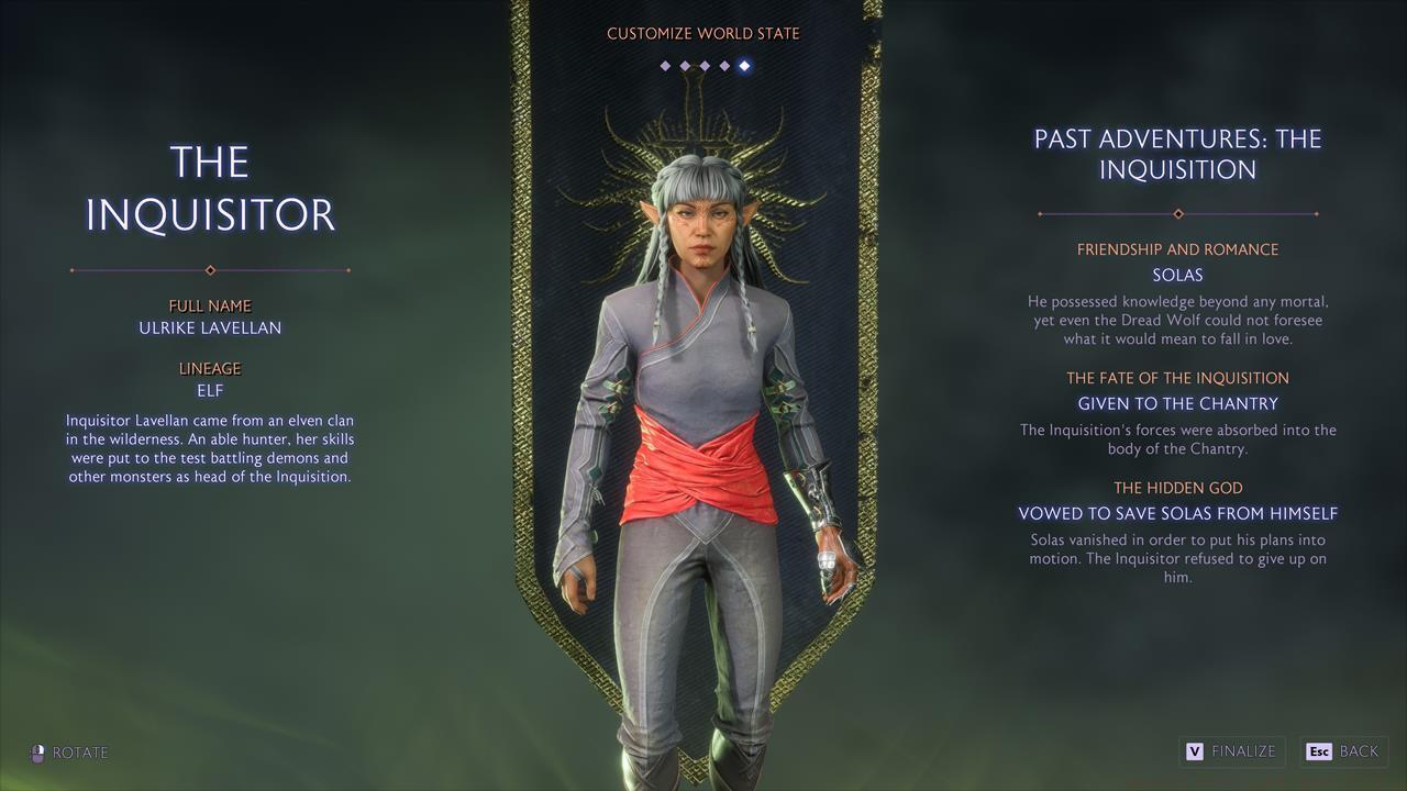 Solas and Inquisitor romance