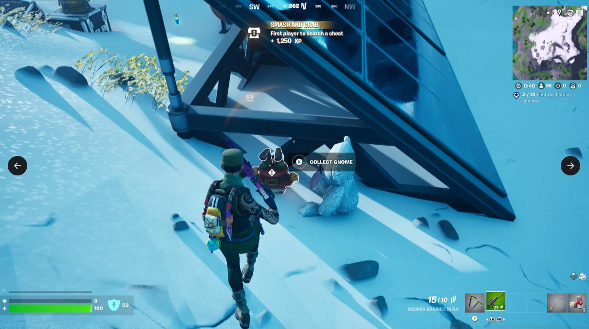 10. Near a solar panel atop the snowy mountain east of Misty Meadows