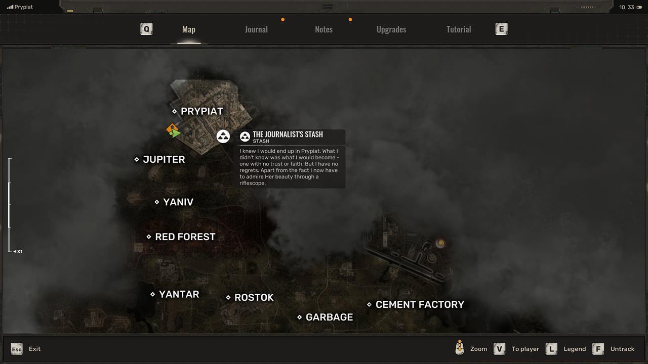 Prypiat Journalist Stash map
