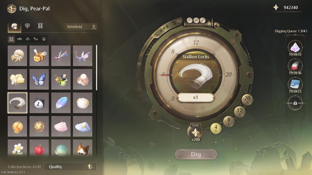 Check the Dig Pear Pal screen for passive item gains