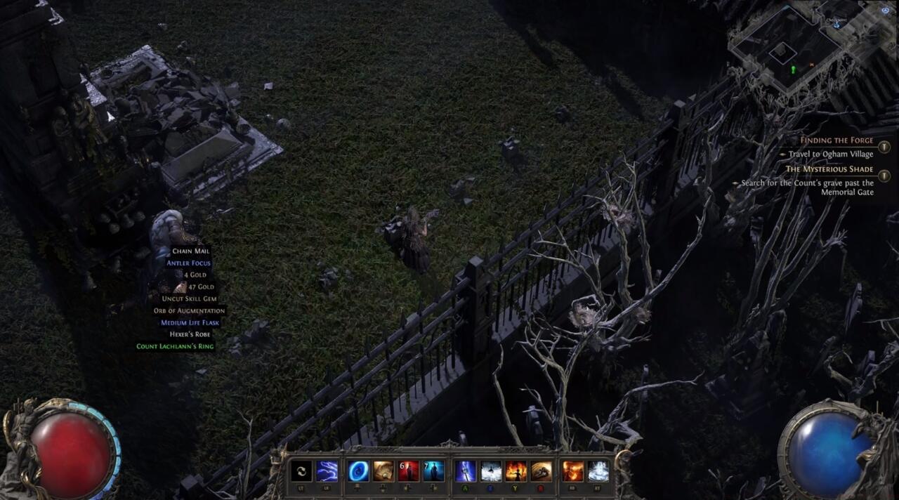 Earning an Uncut Skill Gem drop after defeating a boss.