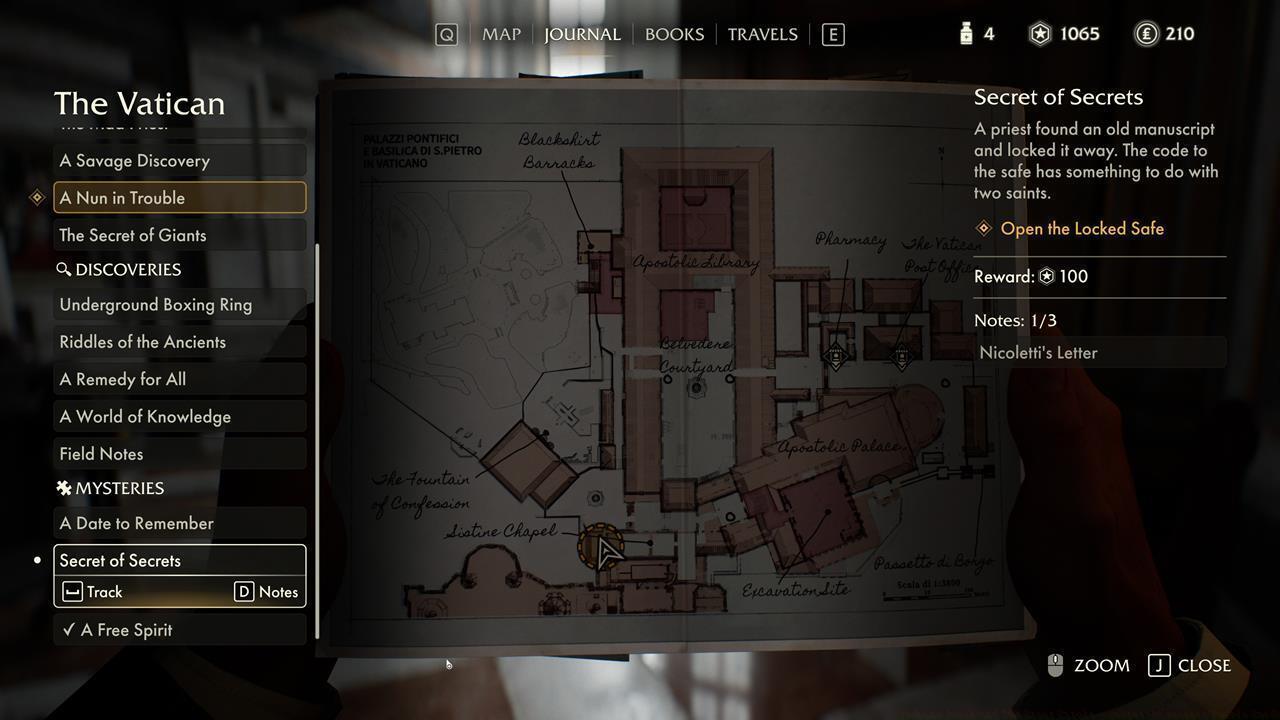 Secret of Secrets puzzle location