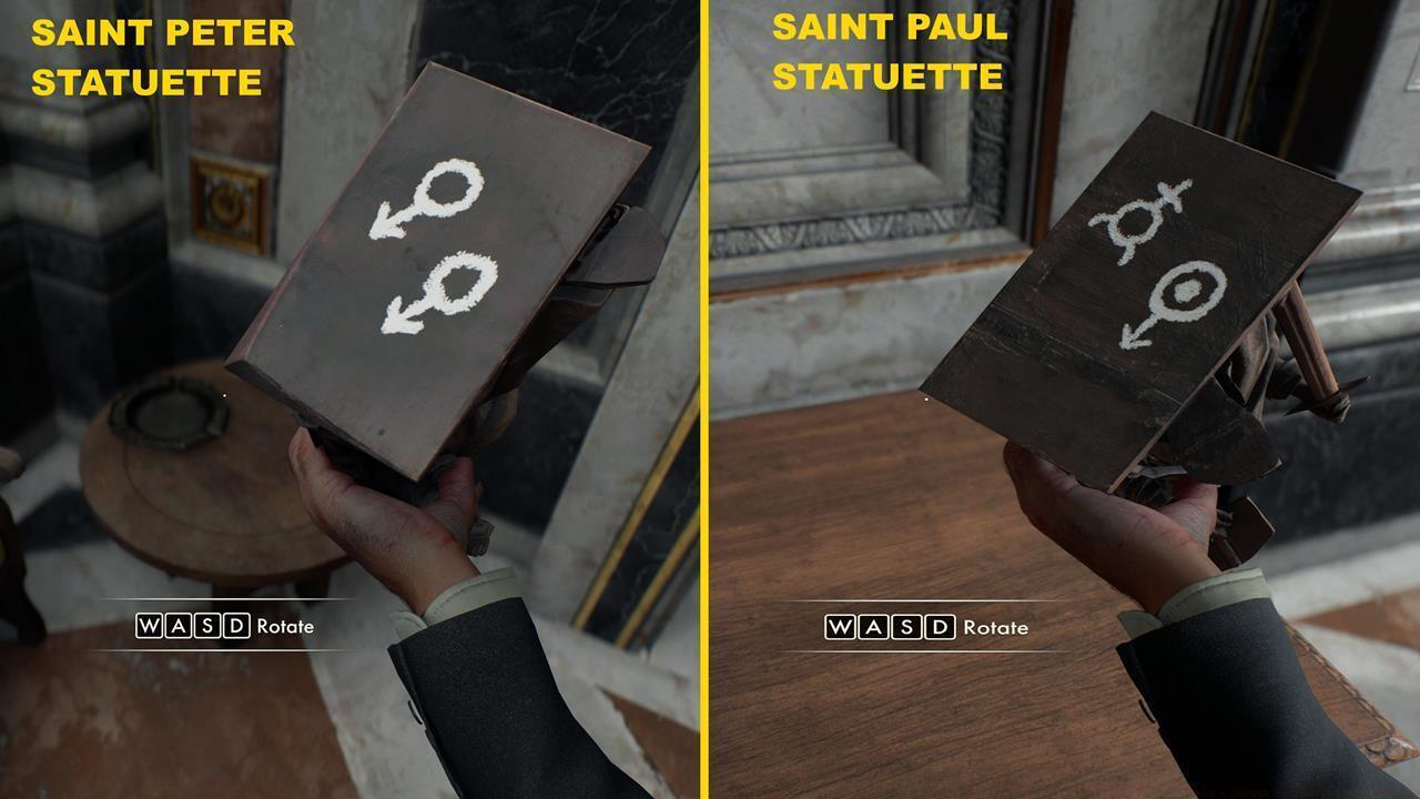 Clue: Saint Peter and Saint Paul statuettes