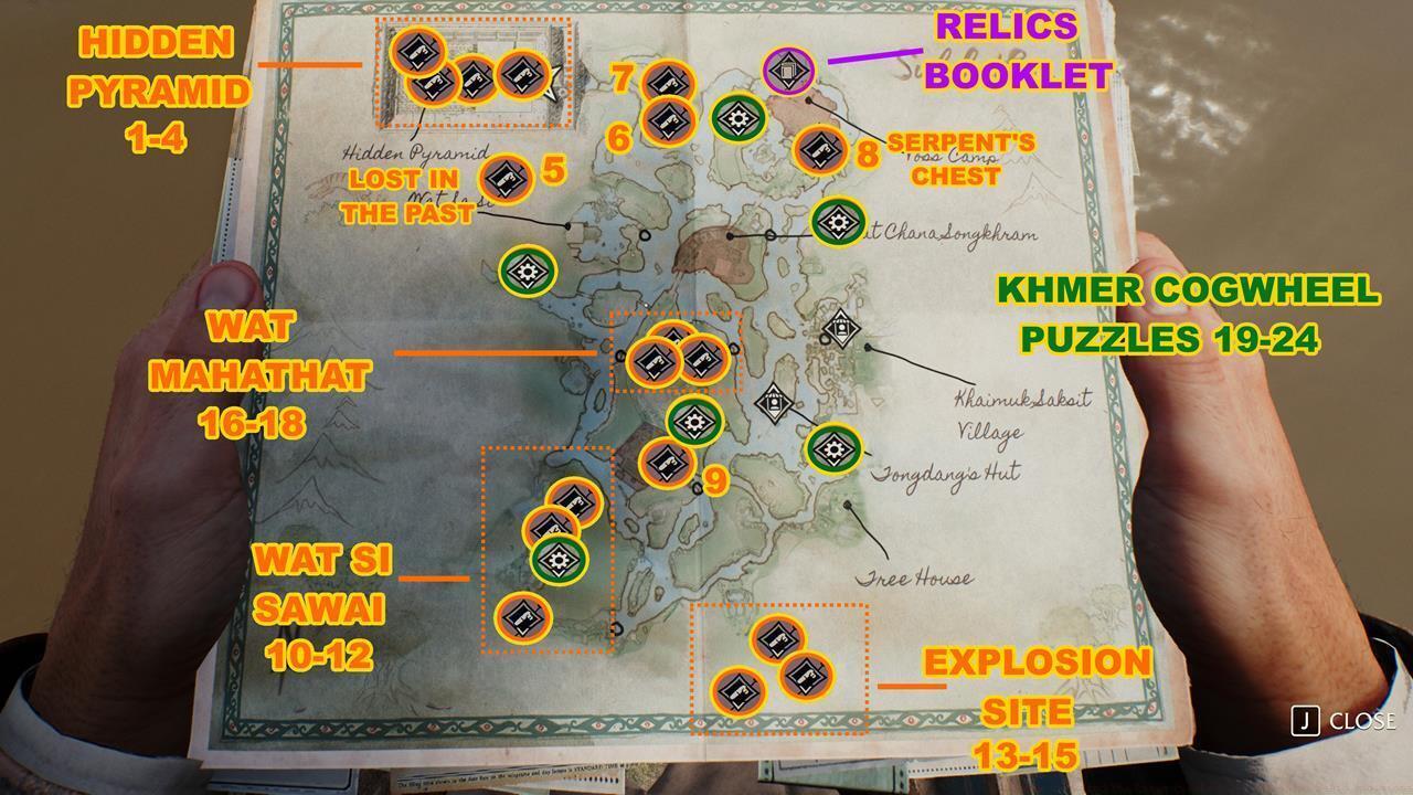 Sukhothai Relics map