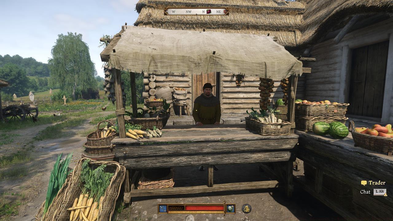 Buying food from merchants