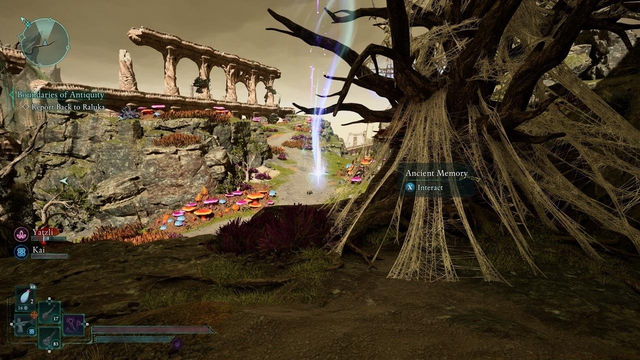 The Galawain's Tusk Ancient Memory is past a river in the Slumbering Fields.