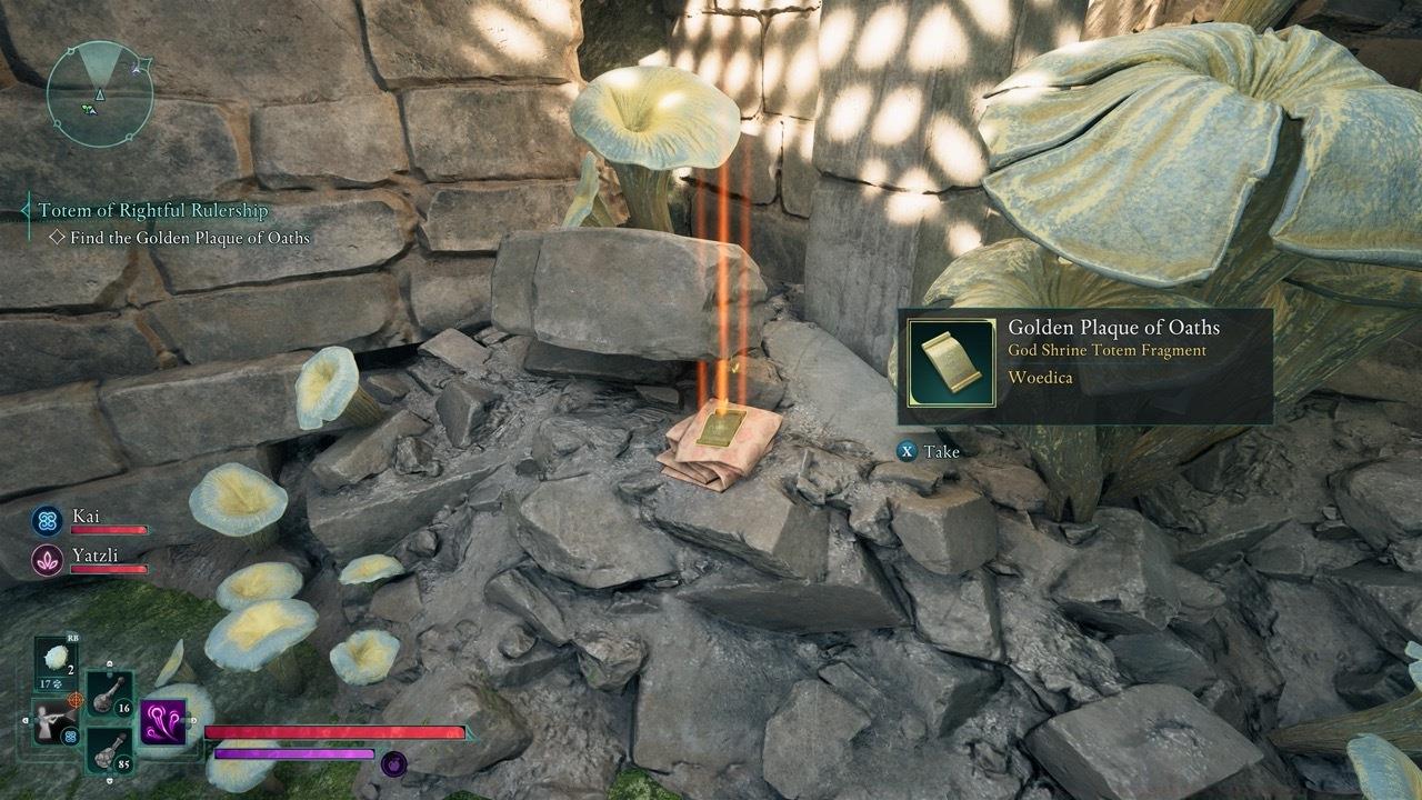 The Golden Plaque of Oaths can be found in the small room you emerge in.