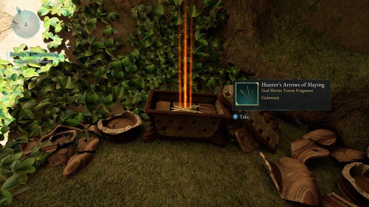 The Hunter's Arrows of Slaying is inside a small circular building.