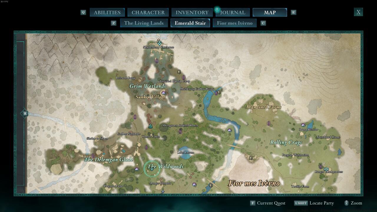 Northern Emerald Stair map in Avowed