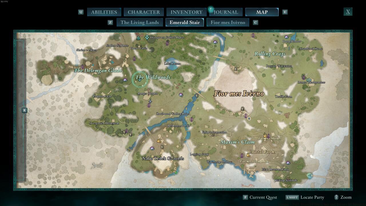 Southern Emerald Stair map in Avowed