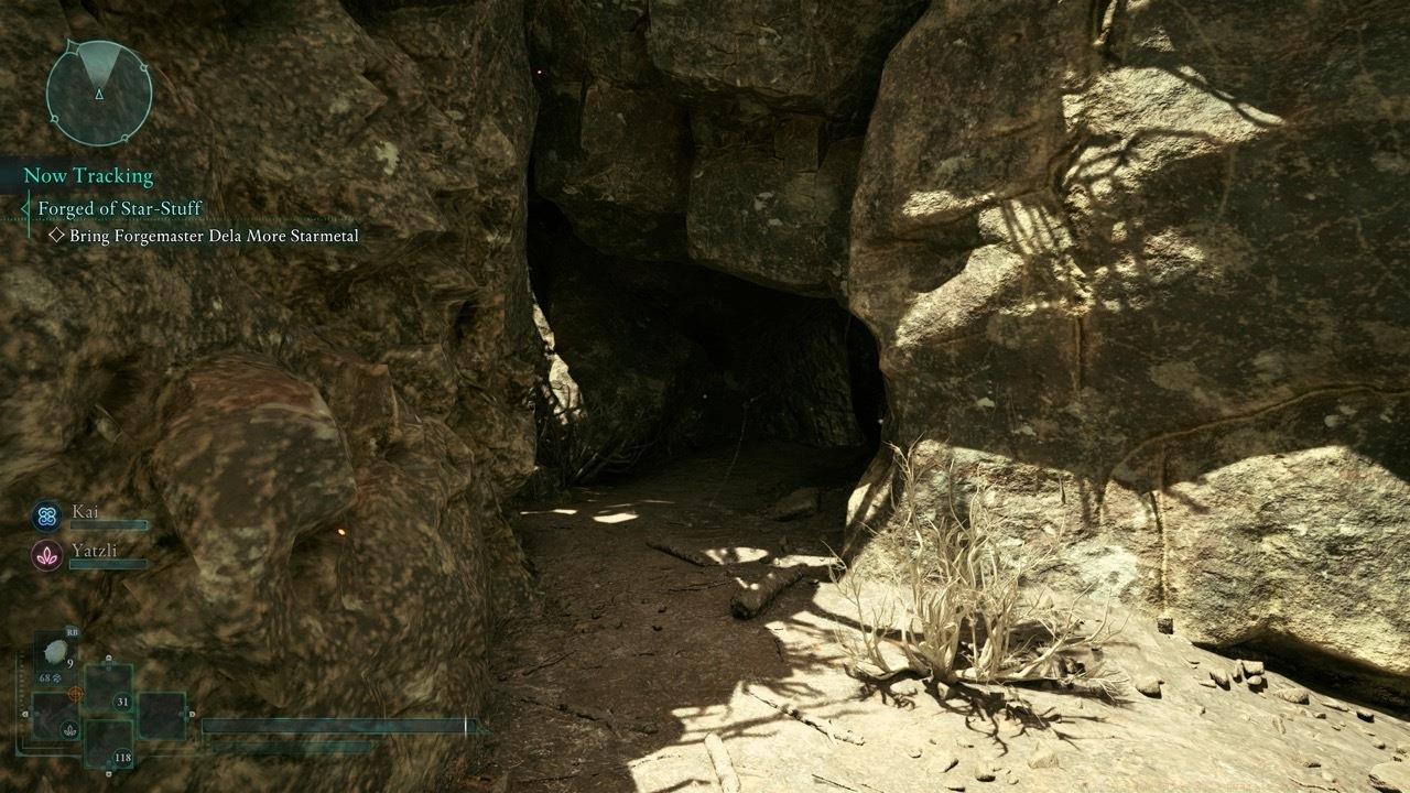 Follow this cave to find the treasure chest.
