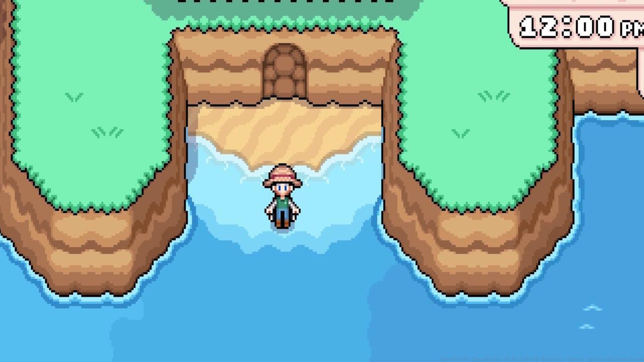 You can reach this beach at any point, but acquiring the spell that unlocks the cave takes a long time.