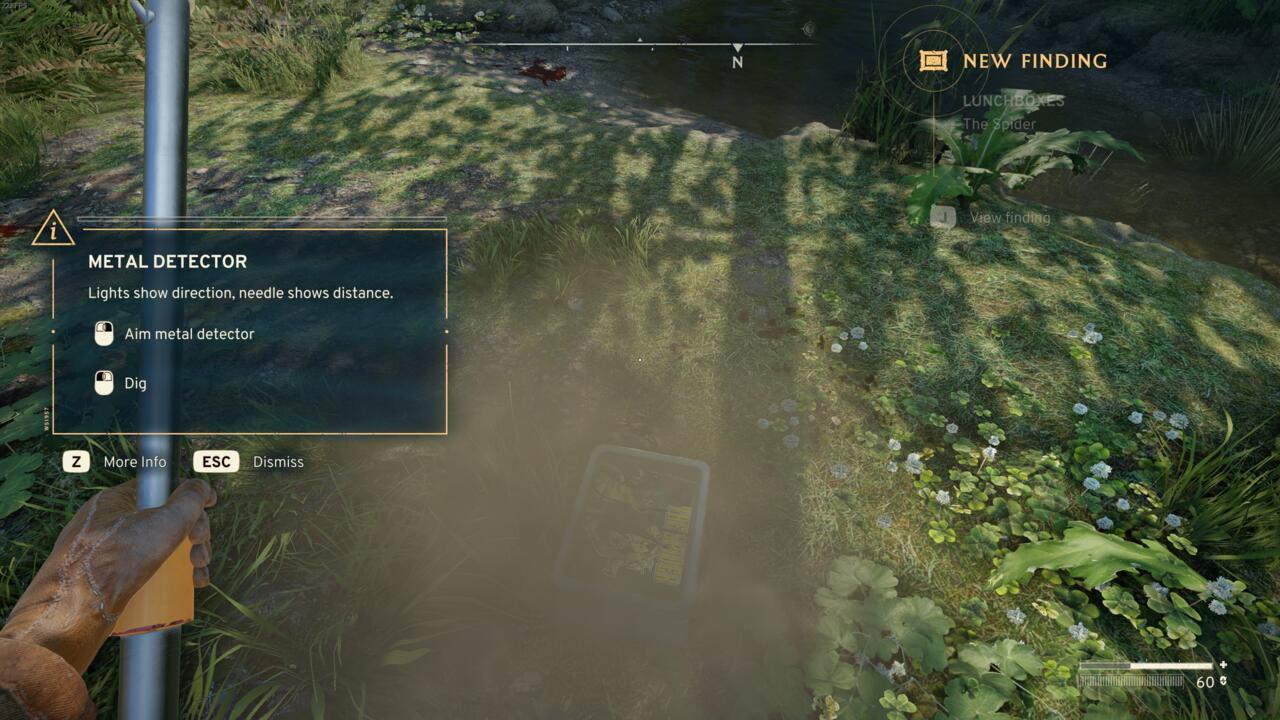 Digging up a buried cache with the Metal Detector