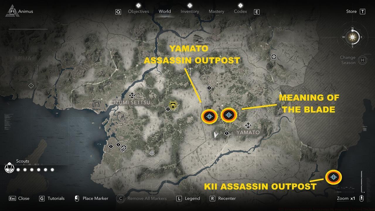 Assassin Outposts in Kii and Yamato