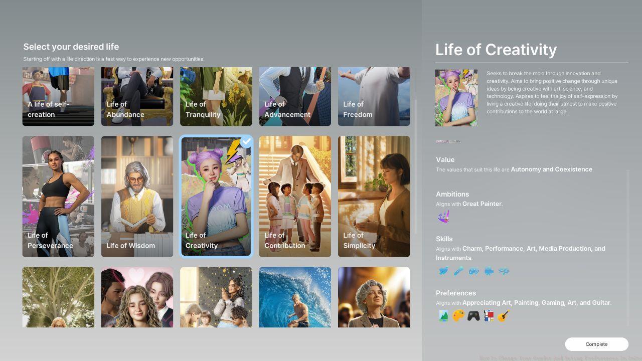 InZoi Desired Life example