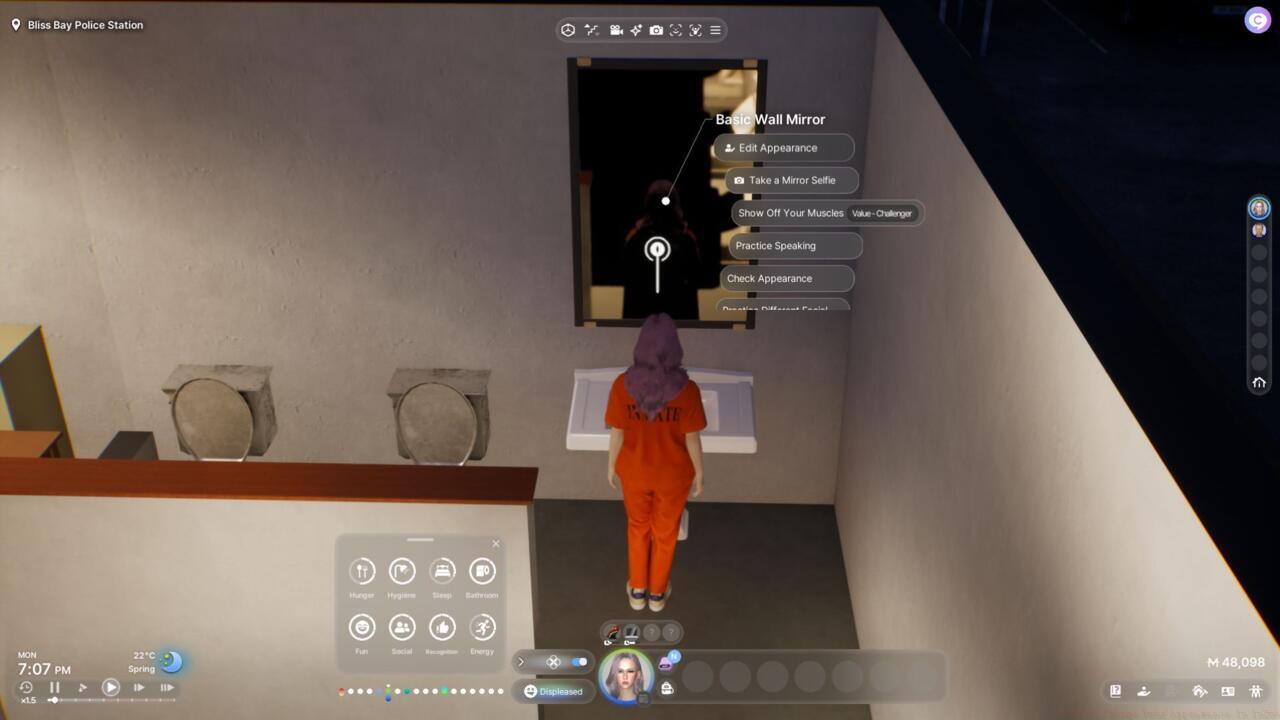 You can change your appearance in any mirror.