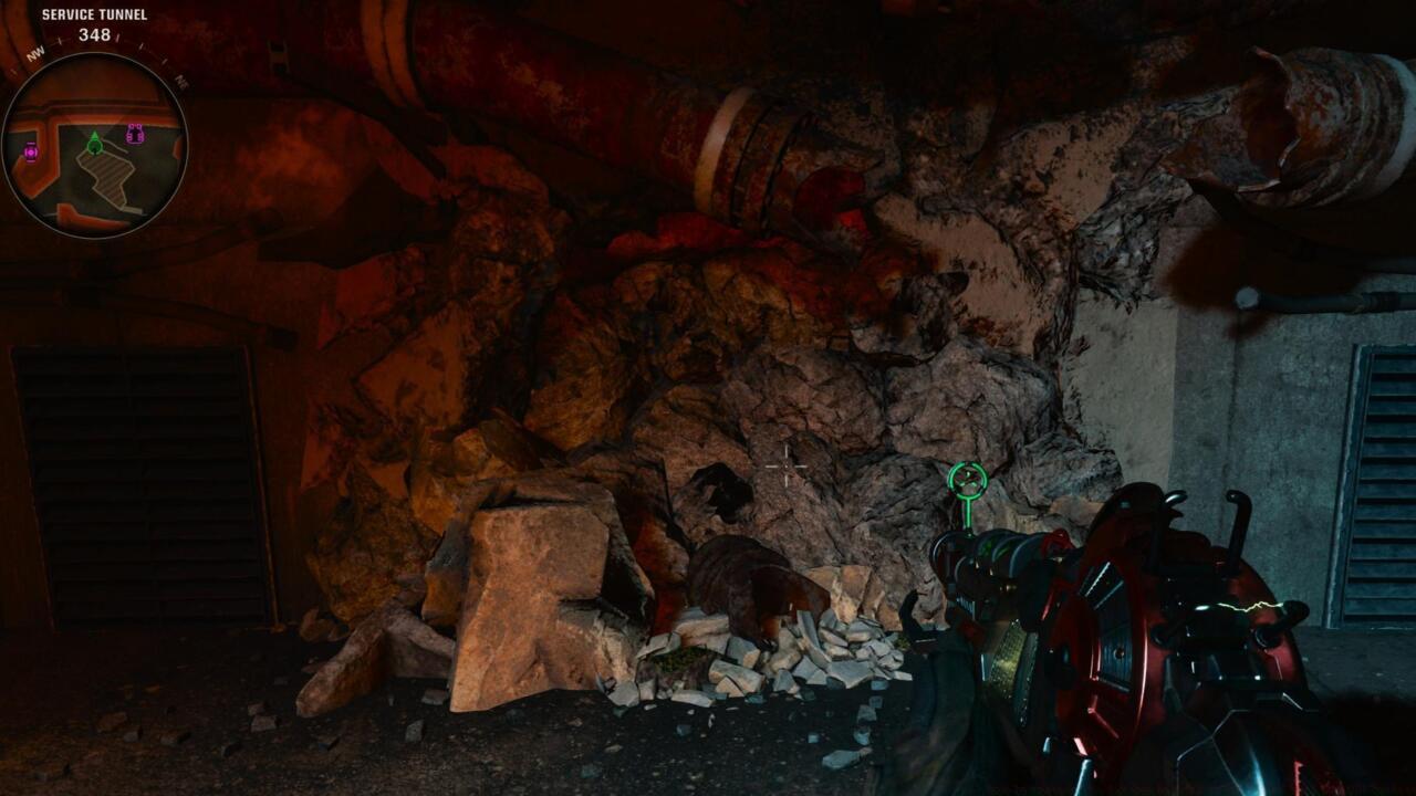 Rubble wall in Service Tunnels
