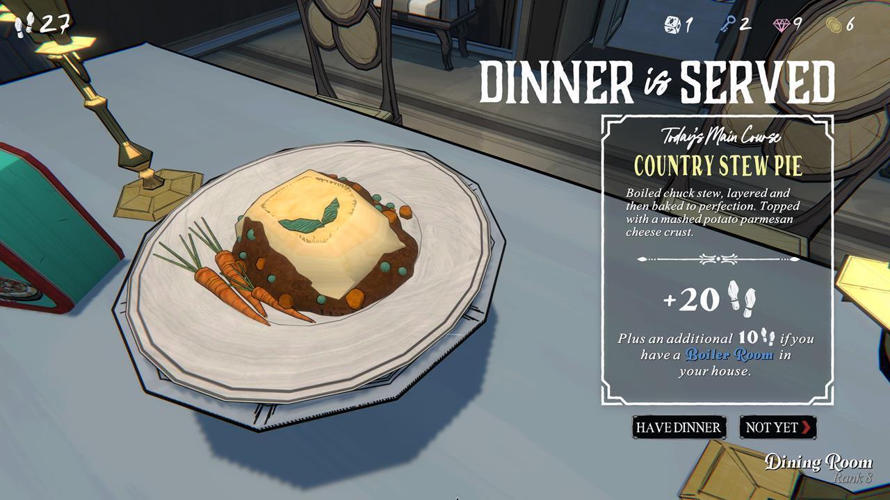 Deciding on when to eat dinner in the Dining Room