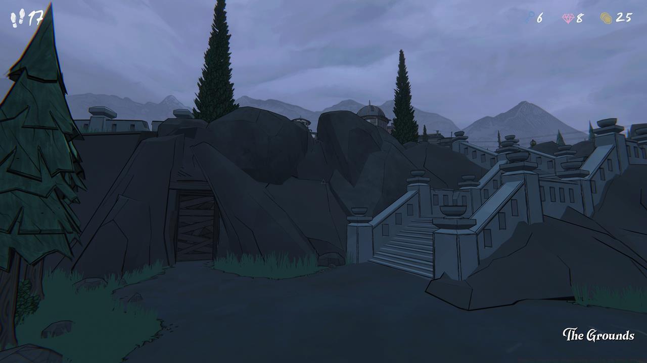 Where are the breakable walls outside the manor?