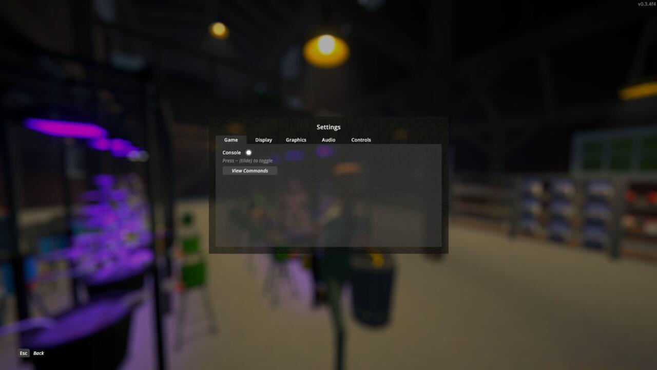 Schedule 1 console commands are activated from settings.