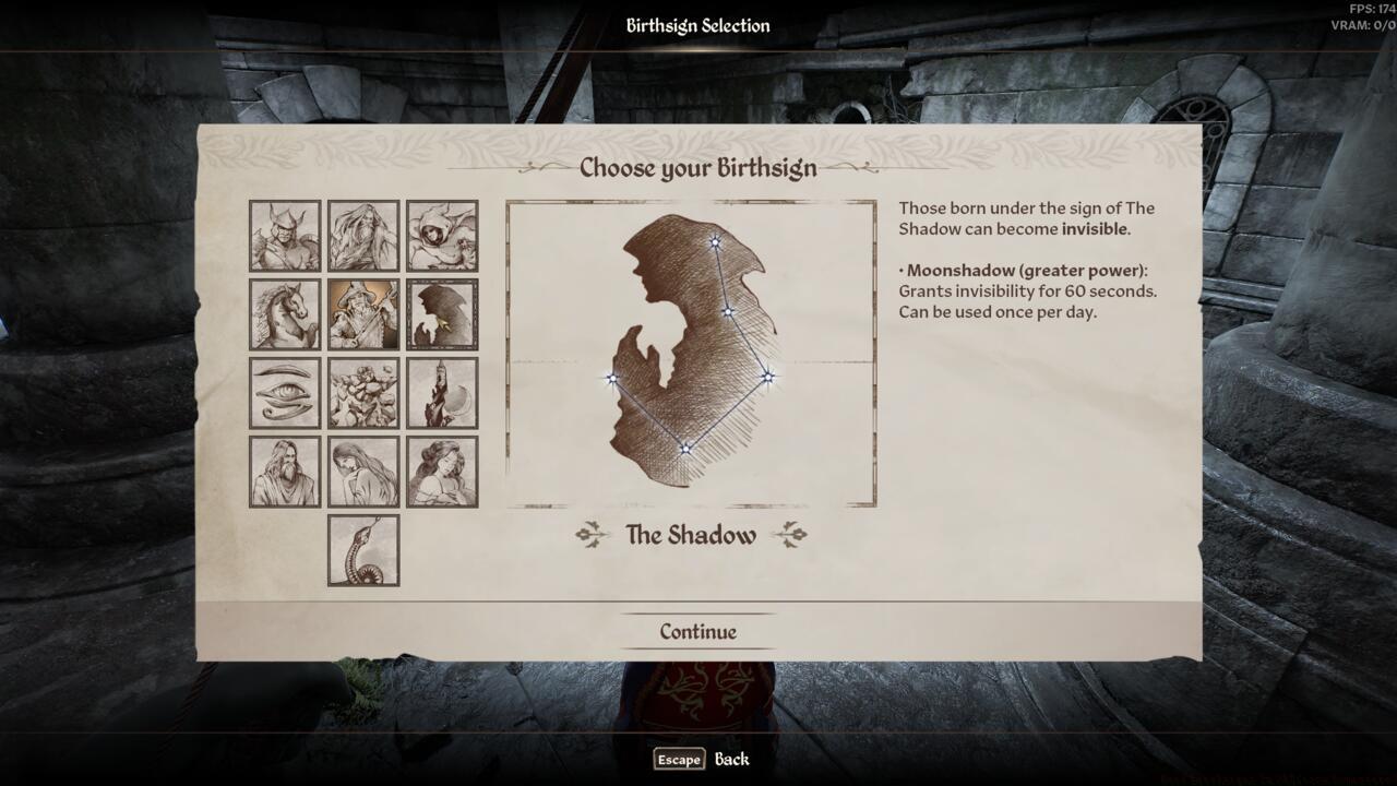 The Shadow Birthsign in Oblivion Remastered