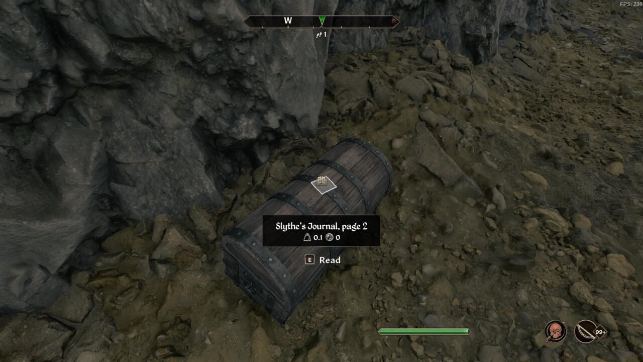 Picking up more journal pages in Sandstone Cavern