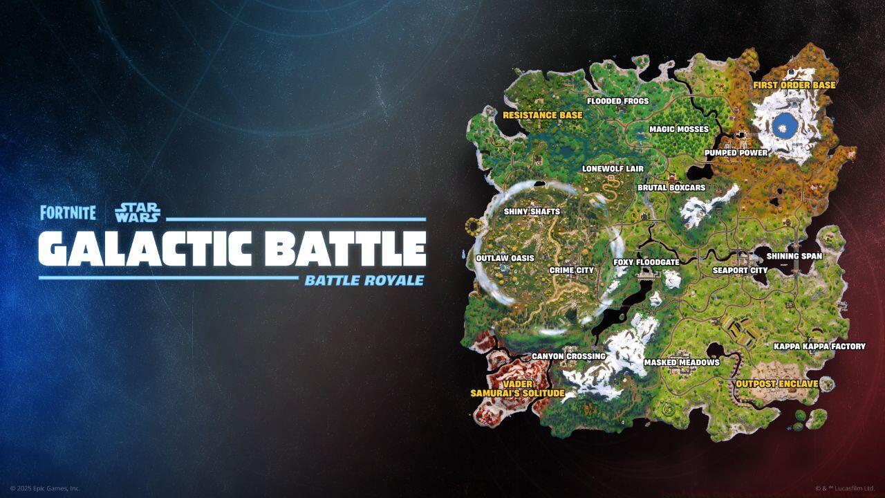 Fortnite Star Wars: Galactic Battle map and new named locations